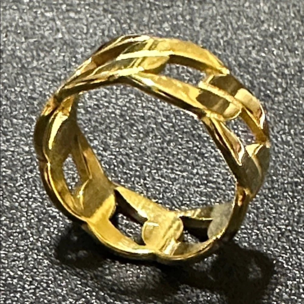 Gold-Tone Urban Style Chain Link Stainless Steel Ring
